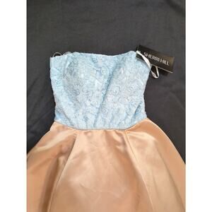 NEW w TAGS SHERRI HILL 52774 A-line dress Gown strapless corset back lace bodice